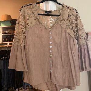 Beige floral blouse